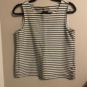 Ann Taylor Black and White Striped Tank Top